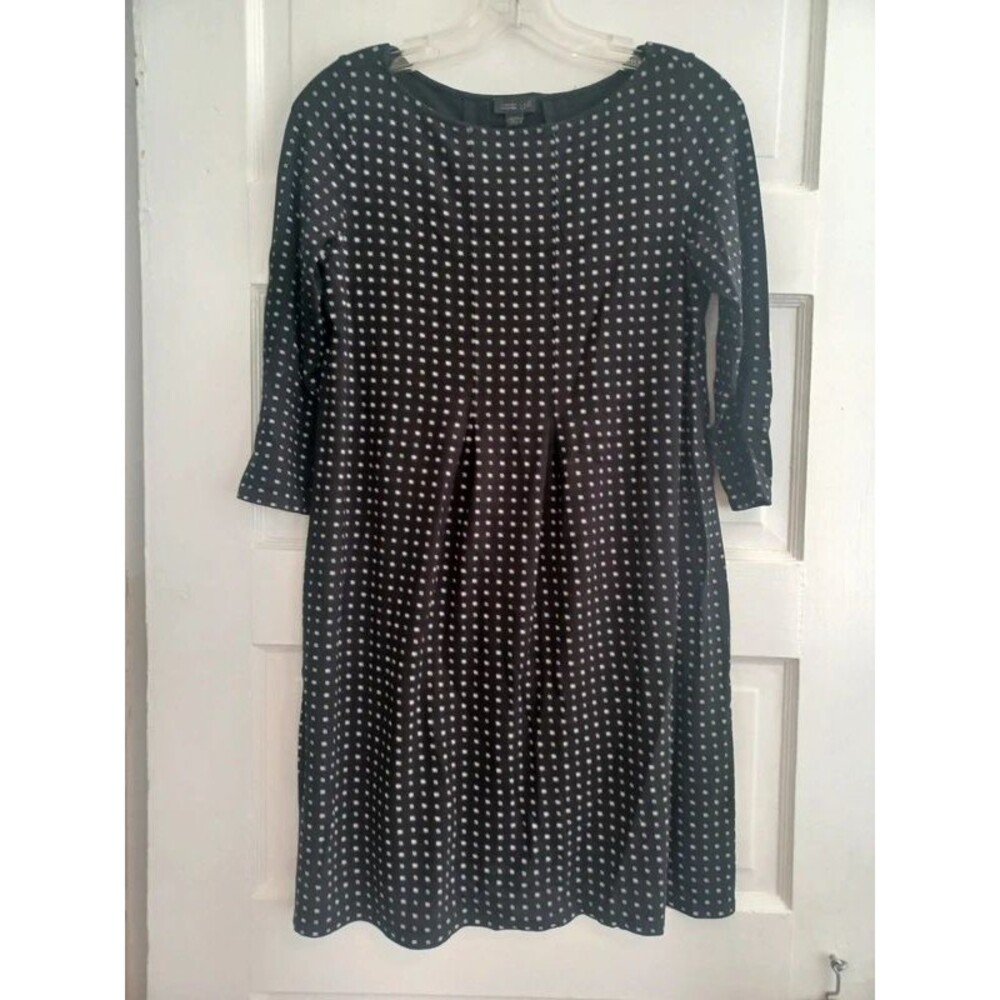 J. Jill black print knit dress XS Petite knee length comfy soft